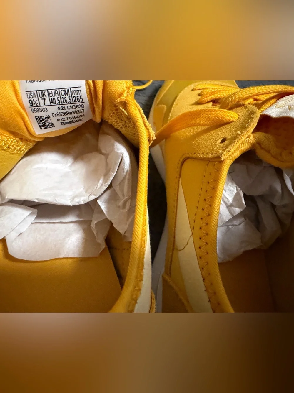 Reebok bright yellow